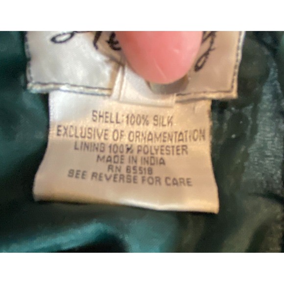 Stenay Vintage Formal Silk Top Green Gold Size Womens Size XL‎ Sequin Round Neck - Picture 6 of 10